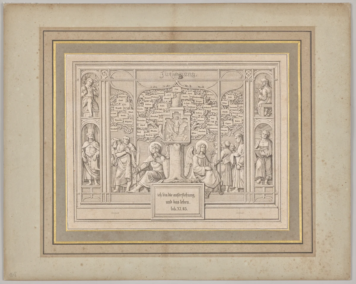 Dedication. John XI, 25 by Ferdinand Olivier, print, 1818-1823