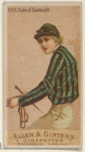 H.R.H. Duke of Connaught, from the Racing Colors of the World series (N22a) for Allen & Ginter Cigarettes by Allen & Ginter, print, 1888