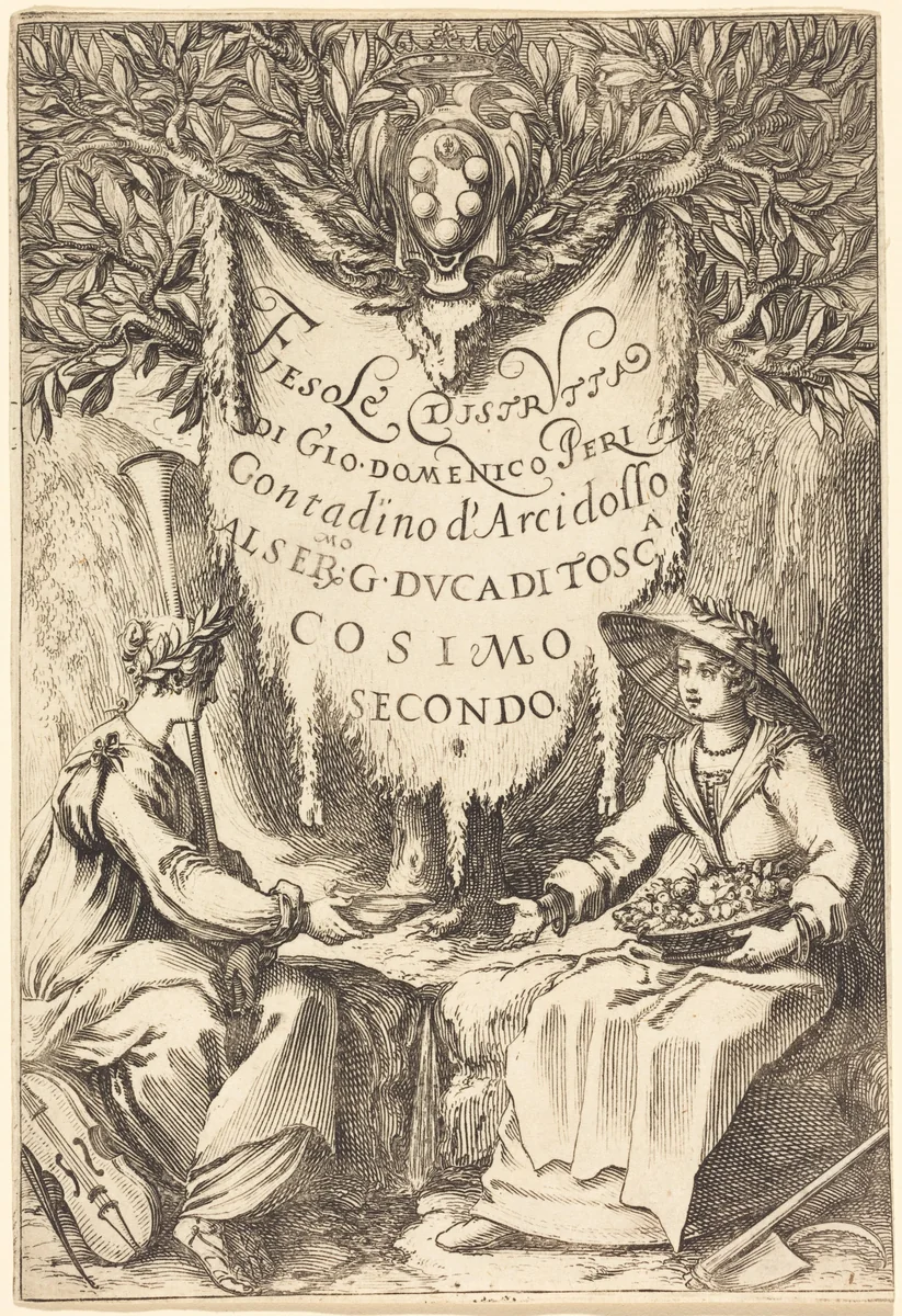 La belle jardinière by Jacques Callot, print, 1619