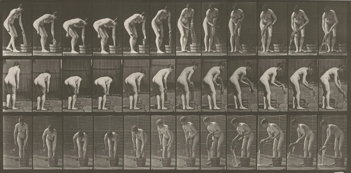 Plate Number 433. Wringing clothes by Eadweard Muybridge, photograph, 1887