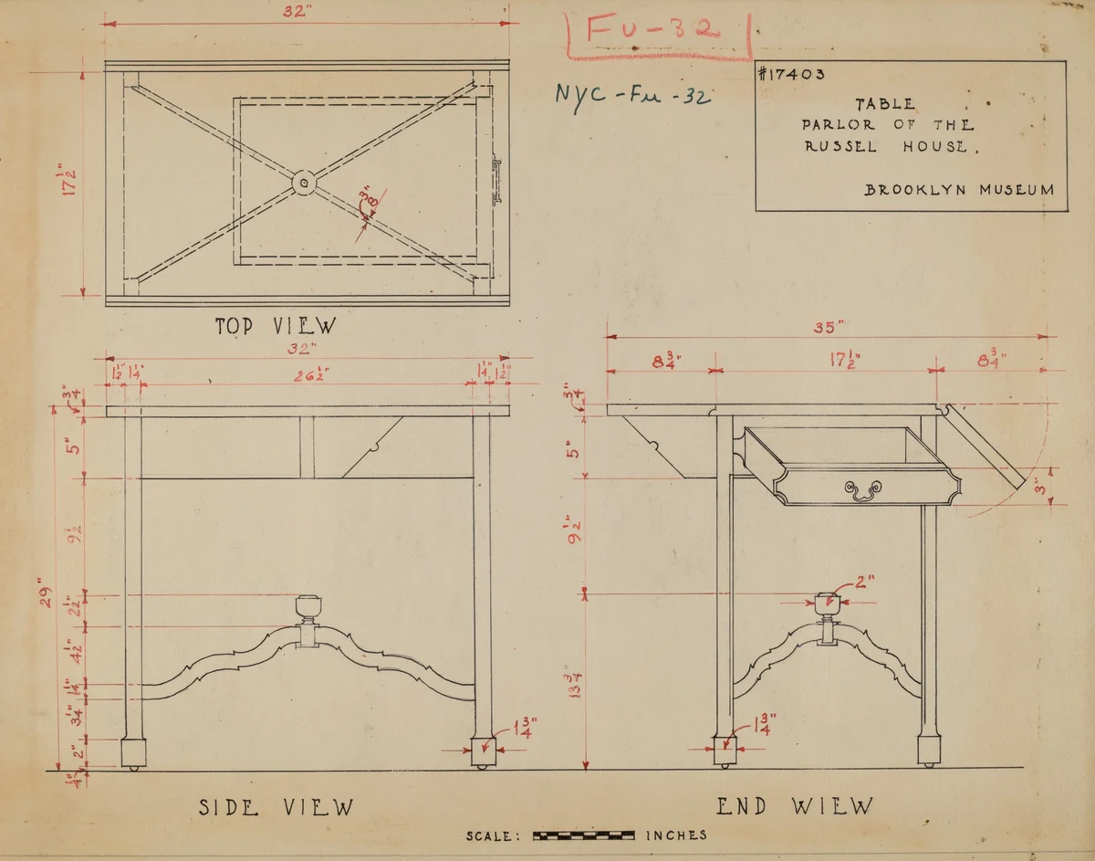 Table by American 20th Century, index of american design, 1935-1942