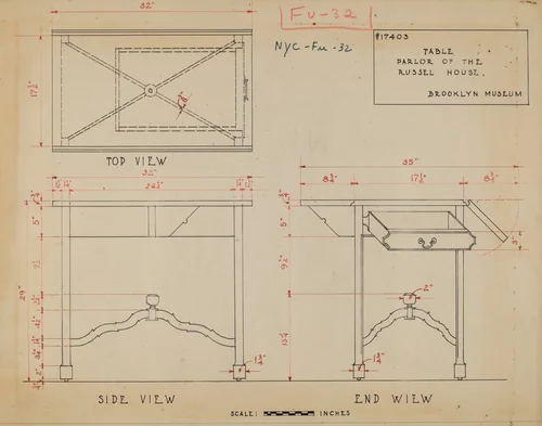 Table by American 20th Century, index of american design, 1935-1942