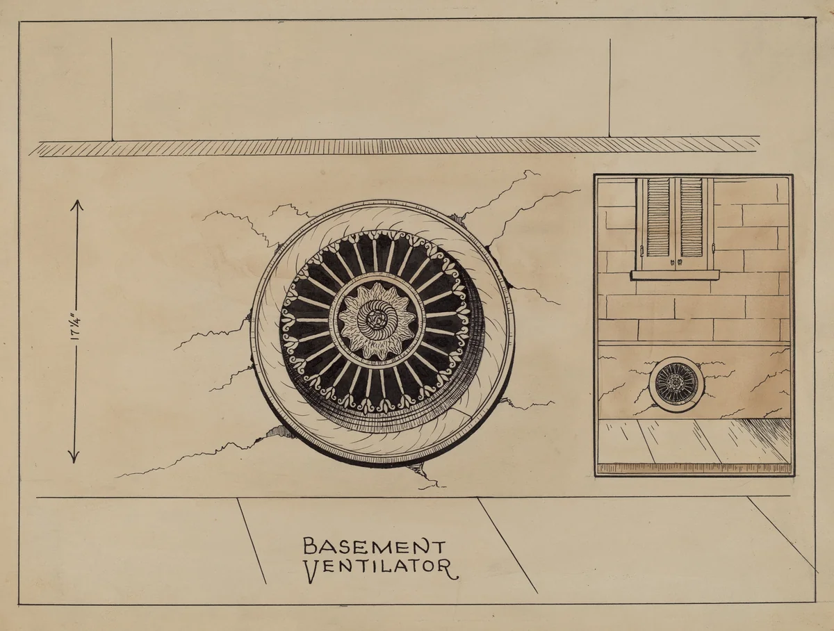 Cast Iron Basement Vent by Ray Price, index of american design, 1936