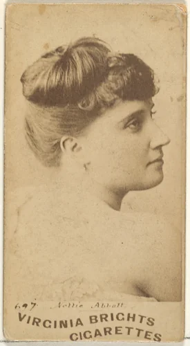 Card 697, Nellie Abbott, from the Actors and Actresses series (N45, Type 1) for Virginia Brights Cigarettes by Allen & Ginter, photograph, 1885-1891