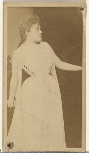 [Actress standing in profile], from the Actors and Actresses series (N145-8) issued by Duke Sons & Co. to promote Duke Cigarettes by W. Duke, Sons & Co., photograph, 1890-1895