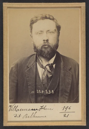 Villanneau. Henri, Fernand. 35 ans, né le 11/3/59 à Poitiers. Clerc de notaire. Anarchiste. 2/7/94. by Alphonse Bertillon, photograph, 1894