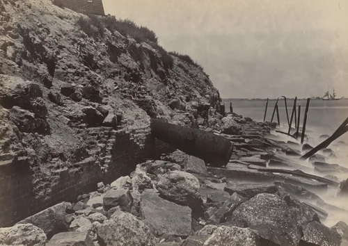 Exterior View of Fort Sumter from the album Photographic Views of Sherman's Campaign by George N. Barnard, photograph, 1864