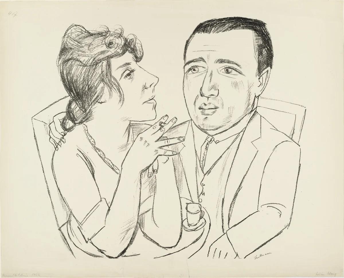 J.B. Neumann and Martha Stern (Doppelbildnis J.B. Neumann und Martha Stern) by Max Beckmann, print, 1922