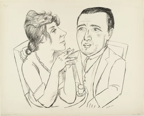 J.B. Neumann and Martha Stern (Doppelbildnis J.B. Neumann und Martha Stern) by Max Beckmann, print, 1922