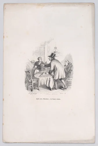 Wait your turn, Monsieur... I had that first, from "Little Miseries of Human Life" by J. J. Grandville, print, 1843