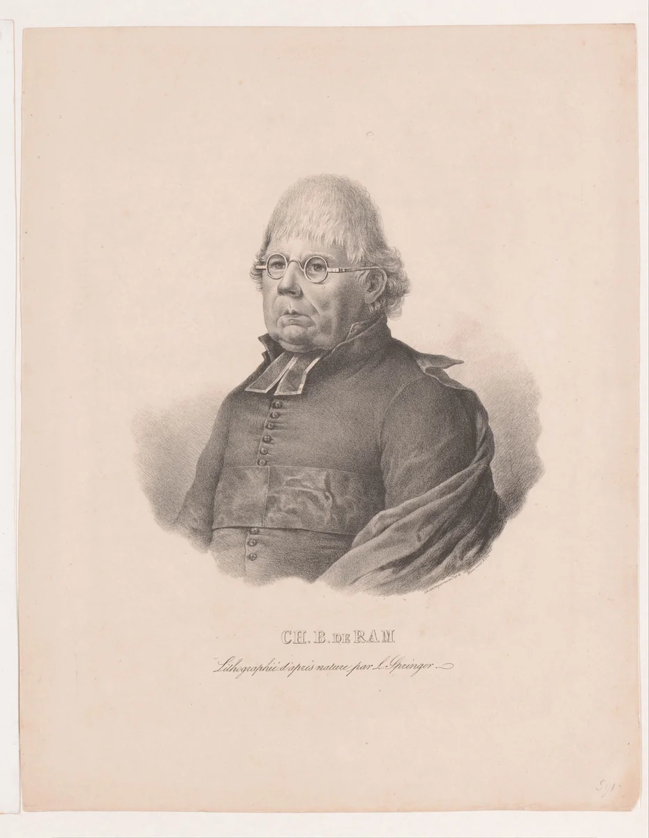 Portret van Carolus Bertinus de Ram by Leendert Springer, print, 1809-1871