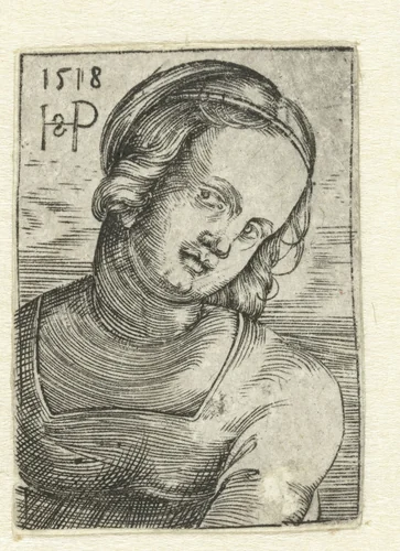 Borstbeeld van een jonge vrouw by Unknown, print, 1518