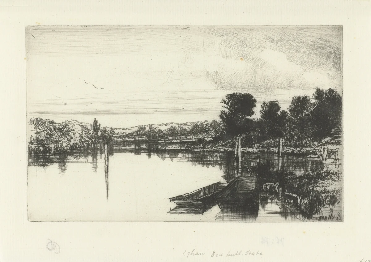 Egham by Francis Seymour-Haden, print, 1859