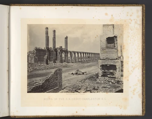 Ruins of the R.R. Depot, Charleston, South Carolina by George N. Barnard, photograph, 1860-1869