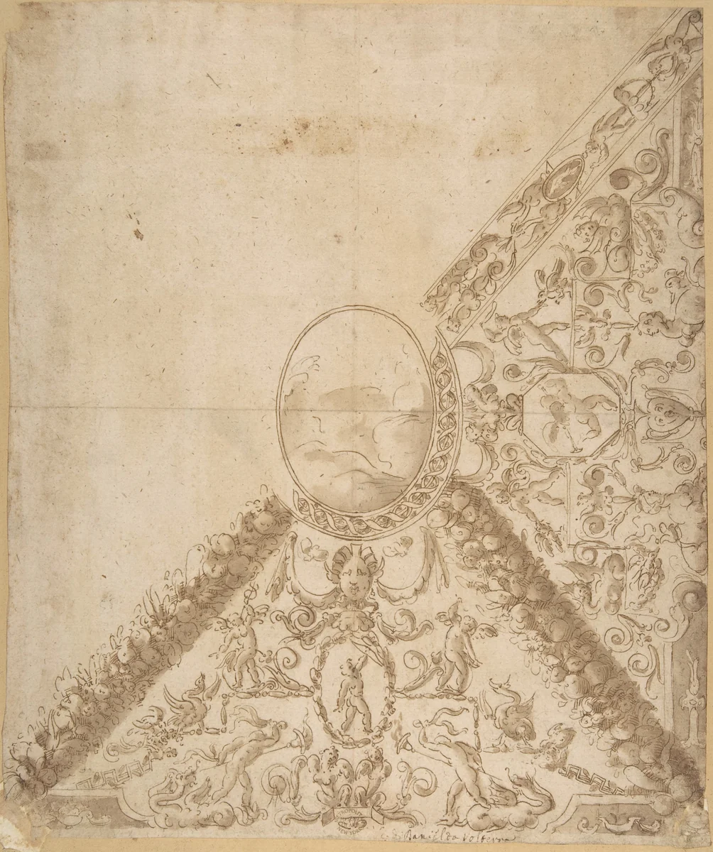 Sketch for Ceiling Decoration by anonymous, drawing, 1500-1600