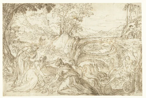 Roof van Proserpina by Pauwels Franck, drawing, 1550-1596