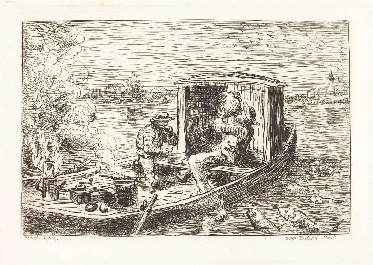 Going Down Stream (Avallant) by Charles-François Daubigny, portfolio, 1862