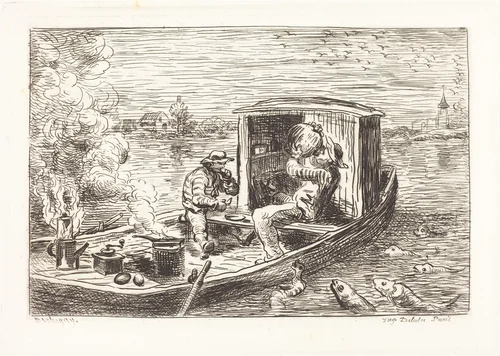 Going Down Stream (Avallant) by Charles-François Daubigny, portfolio, 1862