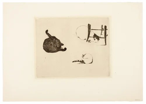 The Cats by Édouard Manet, print, 1868-1869