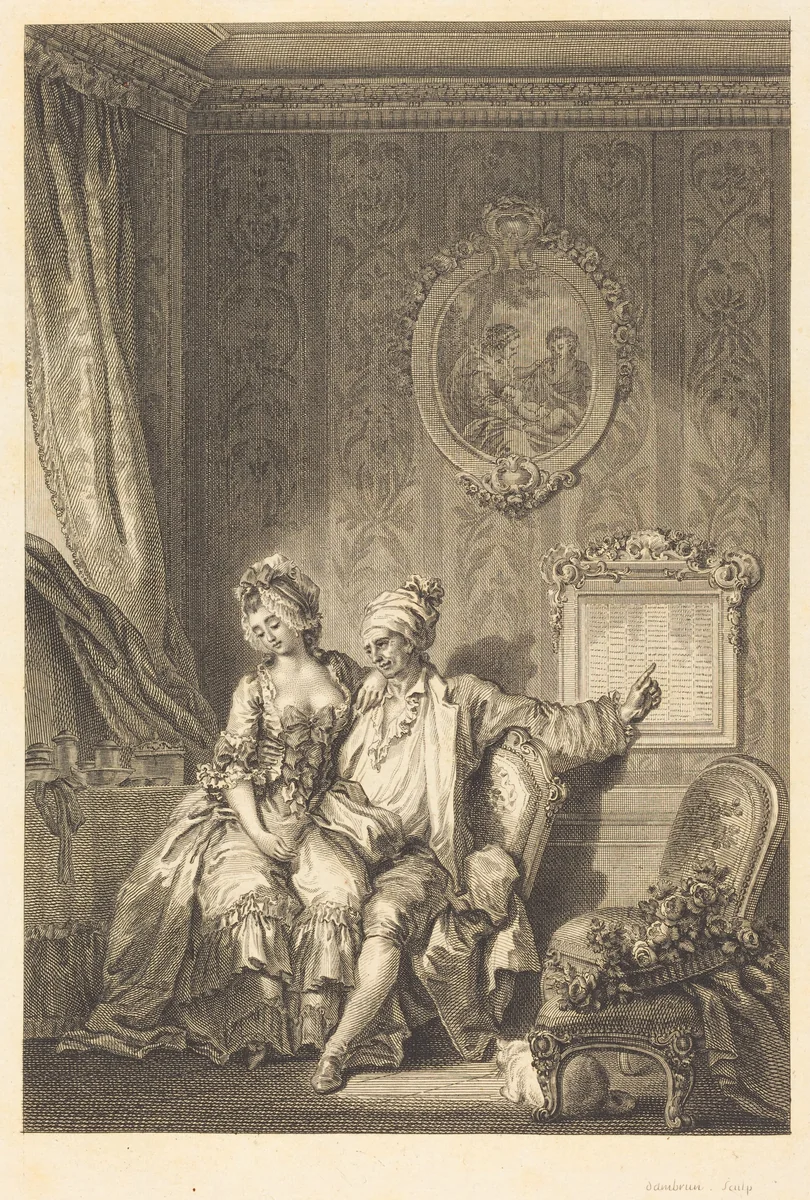 Le calendrier des viellards by Jean Honoré Fragonard, print, 1741-1808