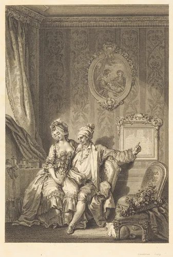 Le calendrier des viellards by Jean Honoré Fragonard, print, 1741-1808