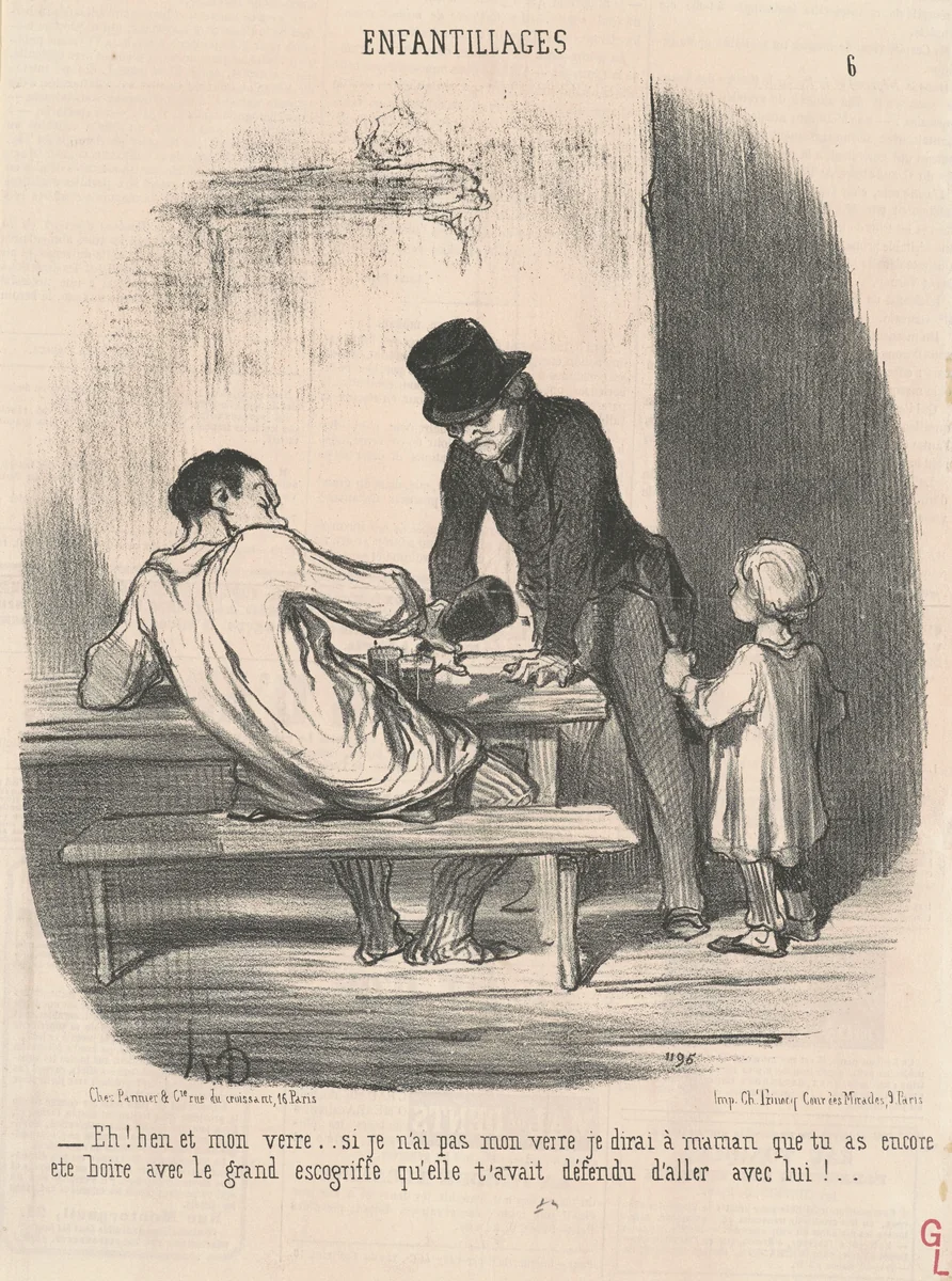 Eh! Ben et mon verre ... si je n'ai pas ... by Honoré Daumier, print, 1852