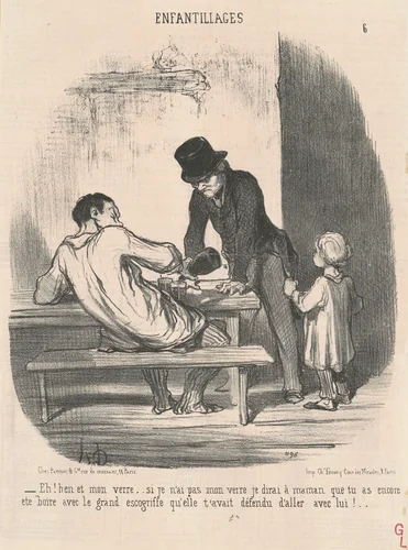 Eh! Ben et mon verre ... si je n'ai pas ... by Honoré Daumier, print, 1852
