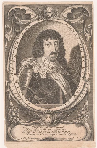 Portret van Lodewijk XIII van Frankrijk by anonymous, print, 1636-1668