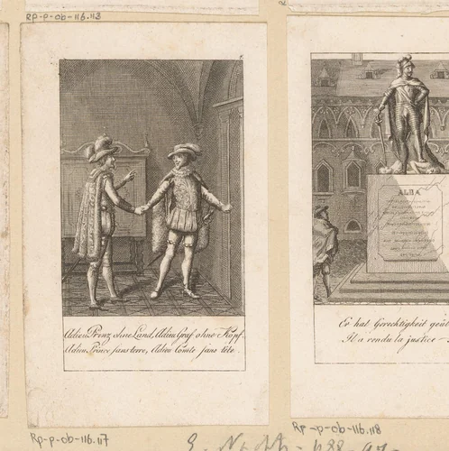 Voorstelling uit de geschiedenis van de Nederlandse stadhouders by Christian Gottlieb Geyser, print, 1796