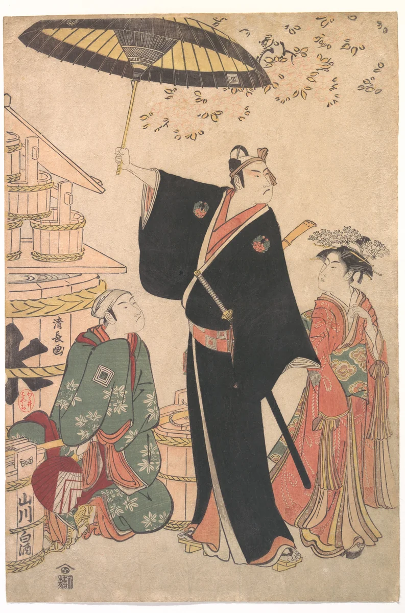 Ichikawa Yaozo III in the Role of Sukeroku from the Play "Yukari no Edo-sakura", also known as "Sukeroku" by Torii Kiyonaga (鳥居清長), print, 1784