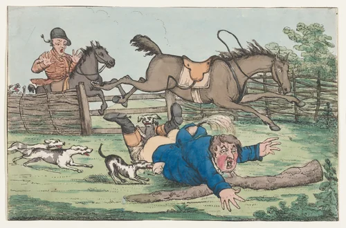 Fallen Rider by Henry William Bunbury, print, 1780-1820