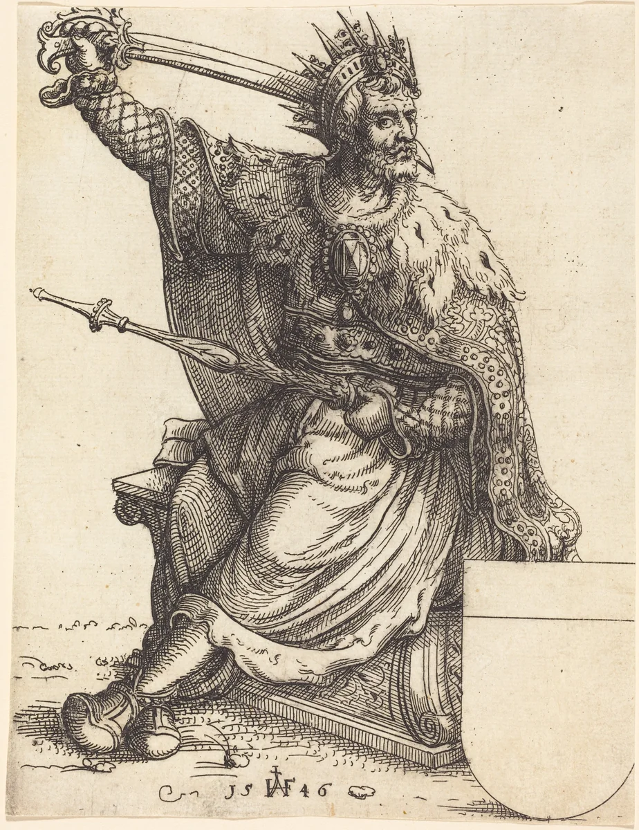 Ferdinand I by Augustin Hirschvogel, print, 1546
