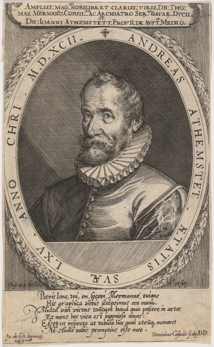 Andreas Athemstet by Dominicus Custos, print, 1592