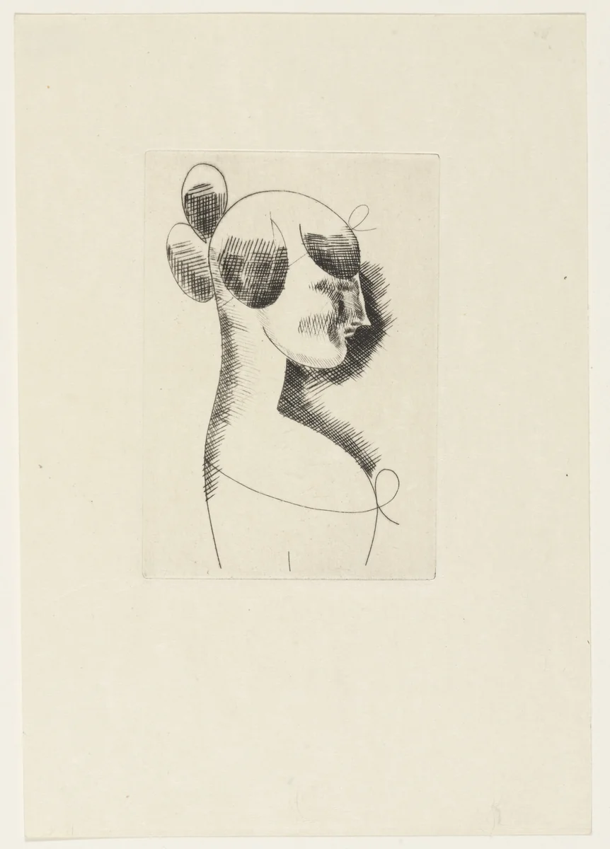 Female Head from The Drypoints of Elie Nadelman by Elie Nadelman, print, 1951