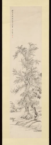 Creative Copy of Xiang Shengmo’s “Reading beneath Autumn Trees” by Dai Xi, painting, 1834-1866