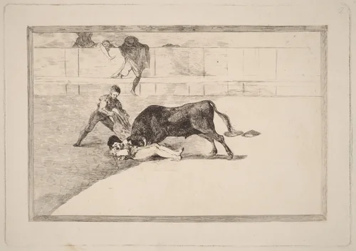 La desgraciada muerte de Pepe Illo en la plaza de Madrid (The Unlucky Death of Pepe Illo in the Ring at Madrid) by Francisco Goya, print, 1816