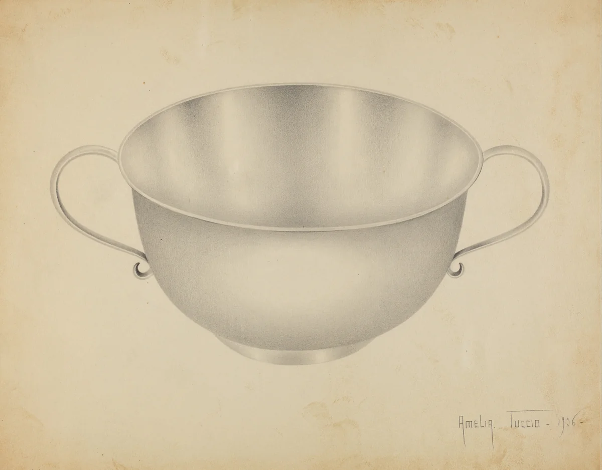 Silver Bowl by Amelia Tuccio, index of american design, 1936