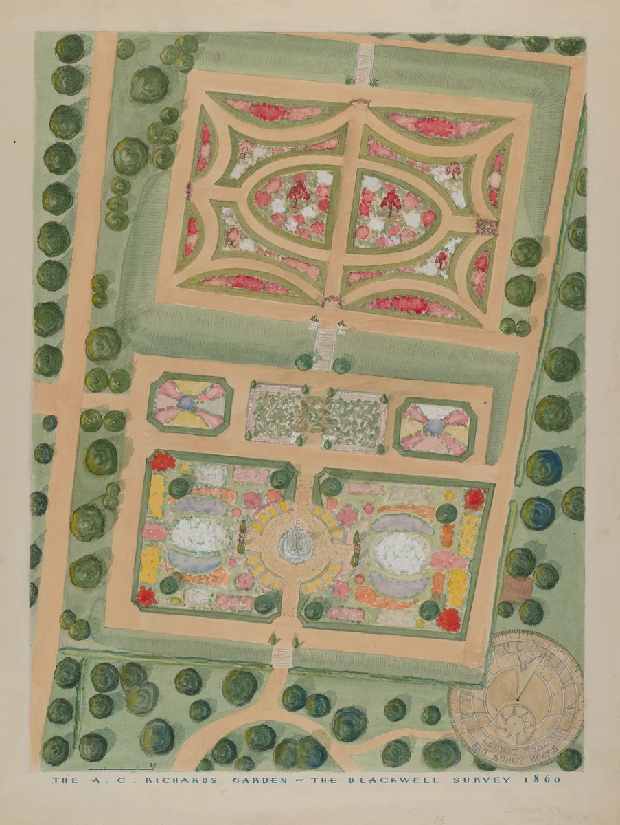 A. C. Richards' Garden by William Merklin; Gilbert Sackerman, index of american design, 1936
