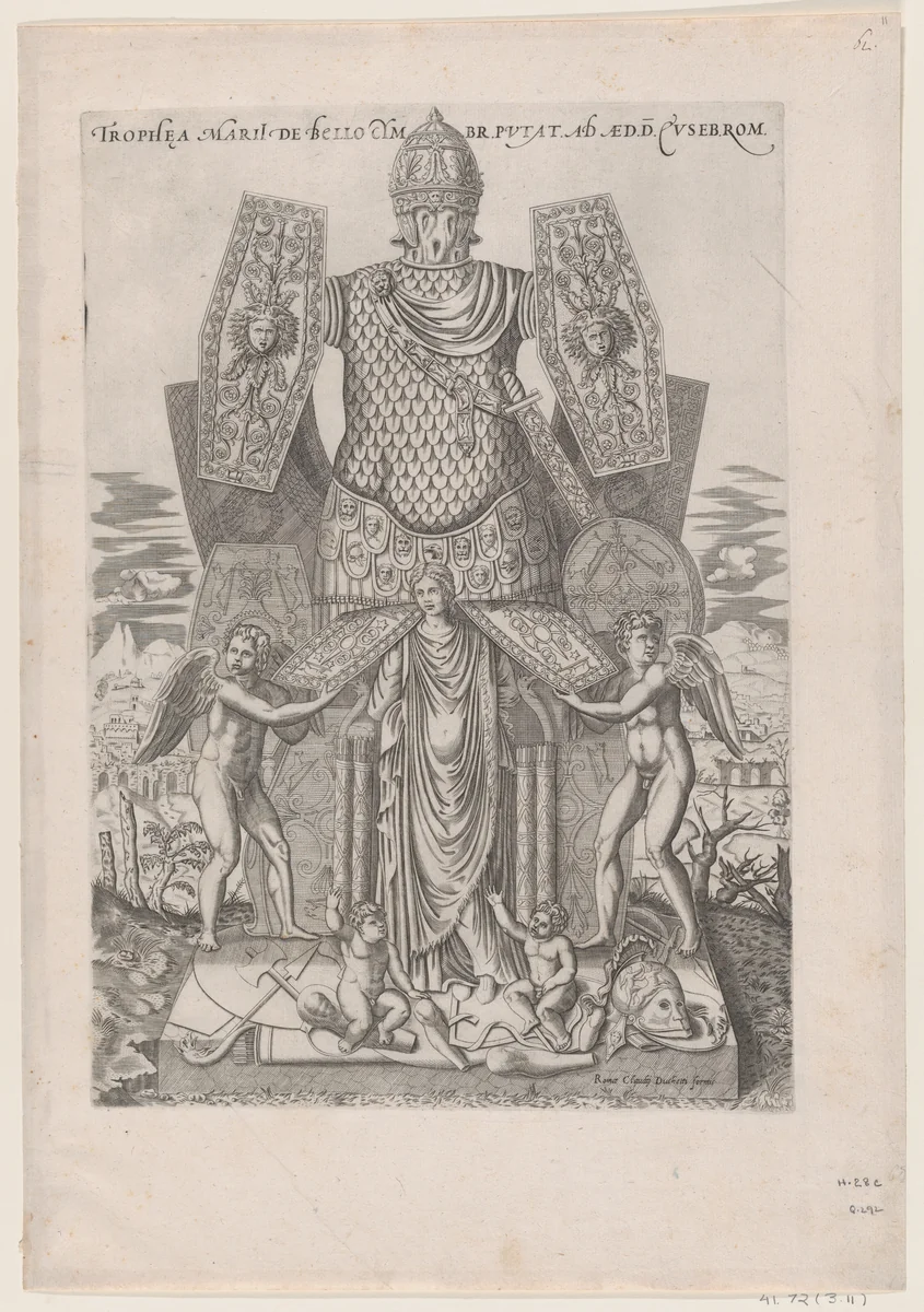 Trophies of Marius, from "Speculum Romanae Magnificentiae" by anonymous, print, 1565-1585