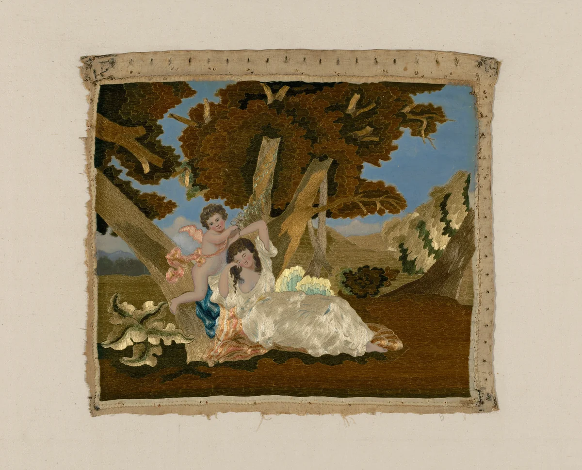 Cupid and Psyche by United States, textile, 1801-1825