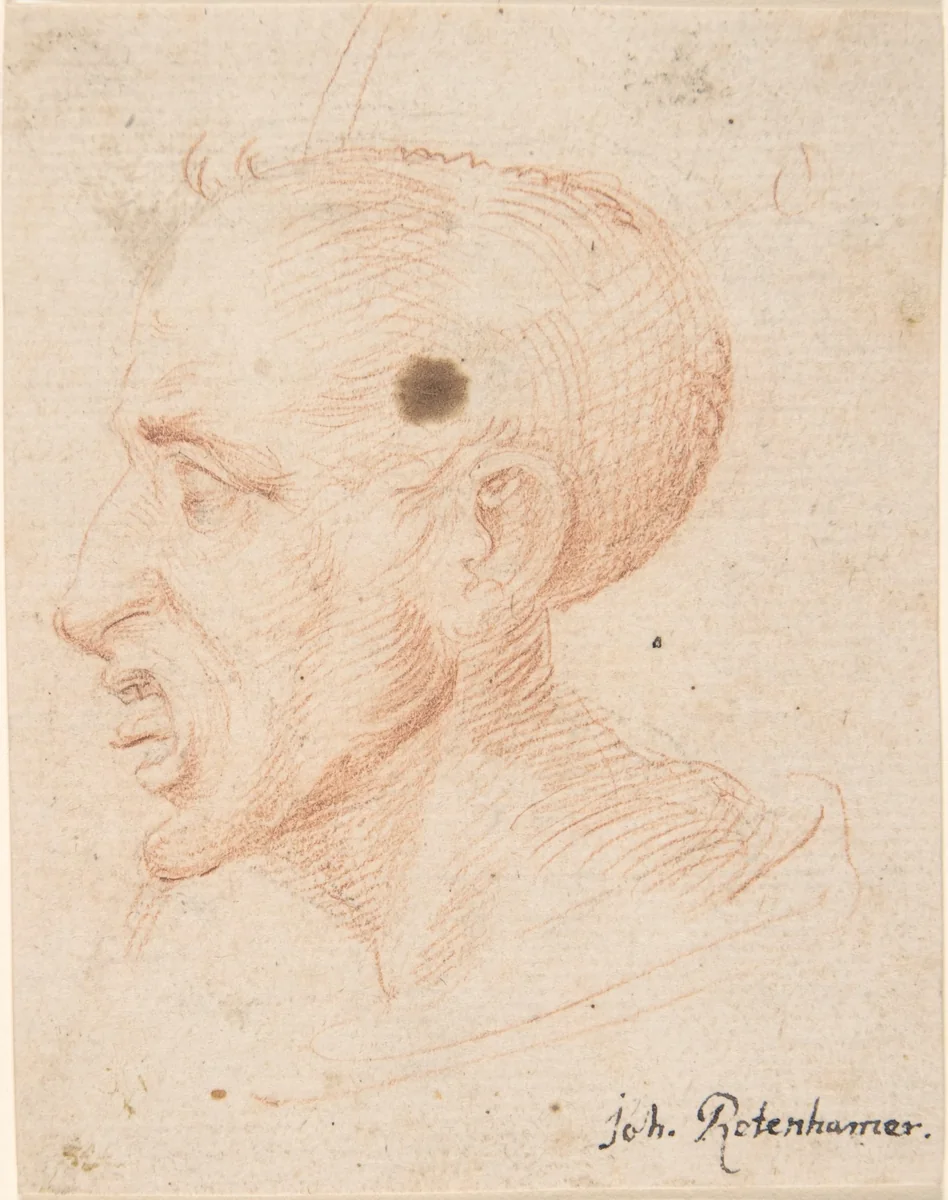 Bust of a Man Looking Left by anonymous, drawing, 1600-1700