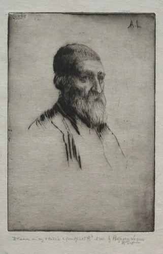Head of a Man by Alphonse Legros, print, 1857-1911