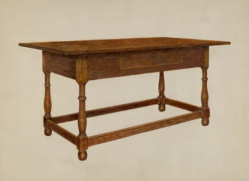 Tavern Table or Stretcher by Dorothea A. Farrington, index of american design, 1935-1942