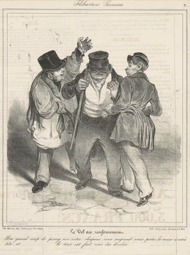 Le vol au renfoncement by Honoré Daumier, print, 1835