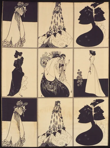 Panel by Aubrey Beardsley, textile, 1901-1925