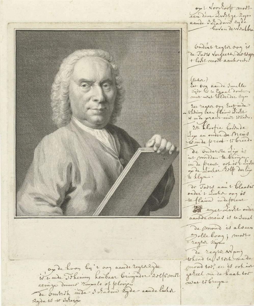 Portret van Pieter Langendijk by Jacob Houbraken, print, 1749-1751