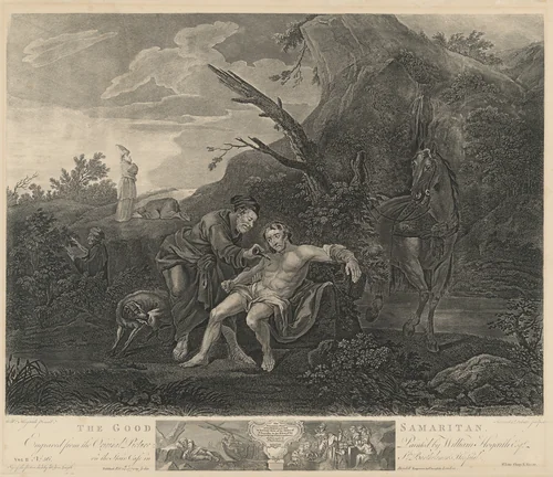 The Good Samaritan by Simon Francois Ravenet; Jean-Marie Delatre; William Hogarth, print, 1772