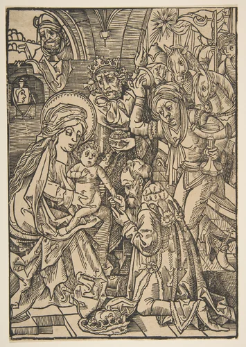 The Adoration of the Magi by anonymous, print, 1400-1499