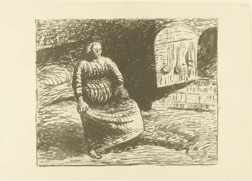 The Woman at the Hearth (Die Frau am Herd) for the portfolio The Dead Day (Der tote Tag) by Ernst Barlach, print, 1910