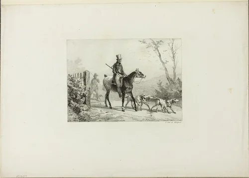 Caught by Horace Vernet, print, 1809-1863